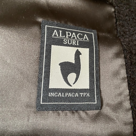 Vintage Alpaca Oversized black Wool coat - size 6 - Marshall Fields - Picture 3 of 16